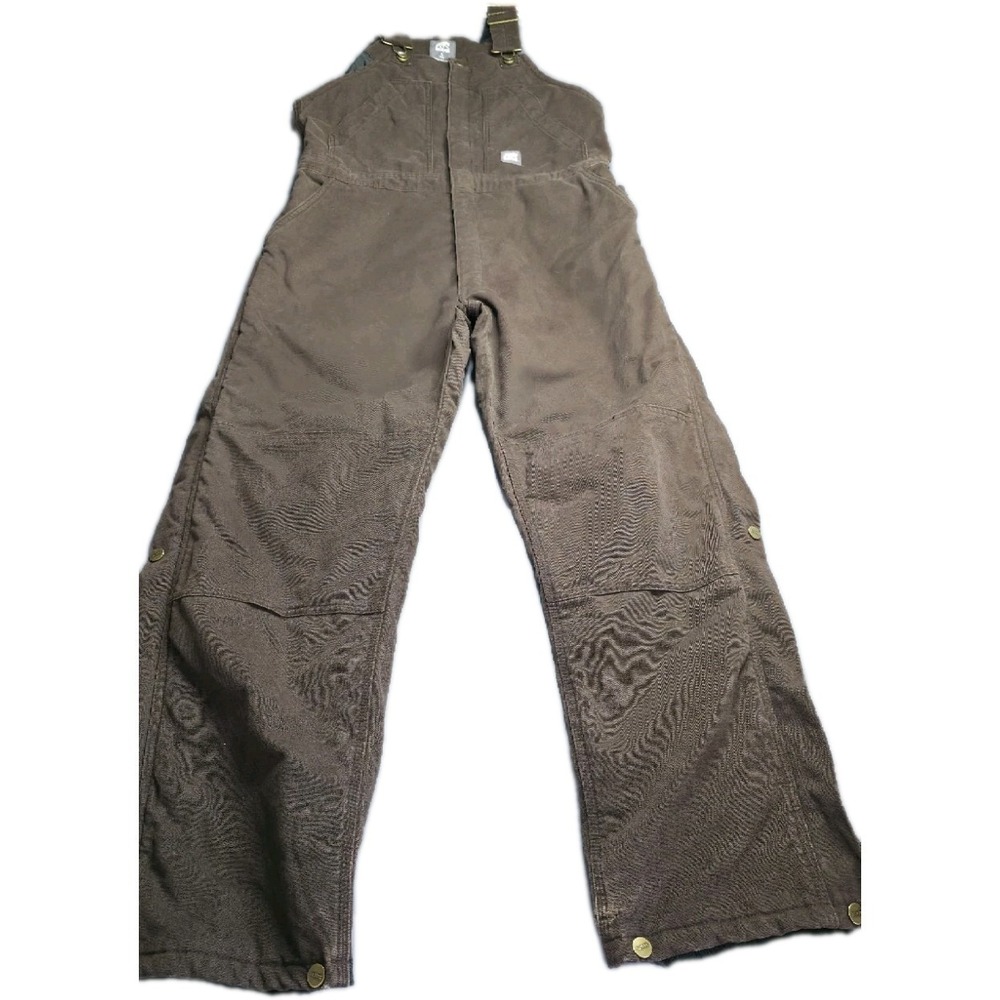 Berne Insulated Workwear Bib Overalls Women Sz L Tall Brown Canvas Quilted Lined